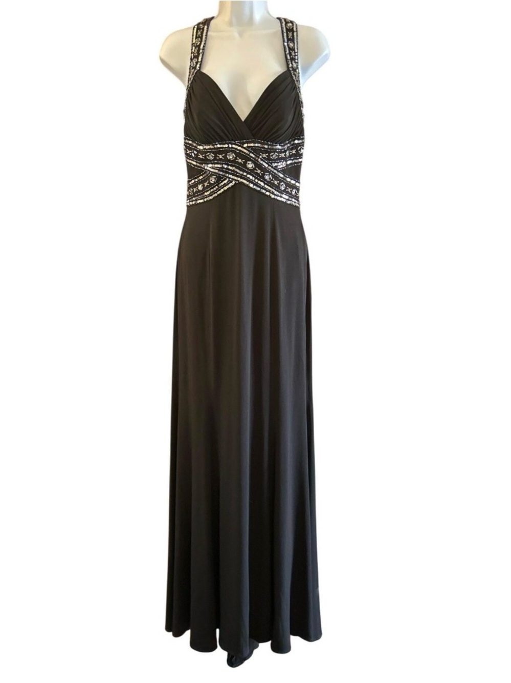 Adrianna Papell by Hailey Logan vintage beaded and sequined maxi dress, size 5/6